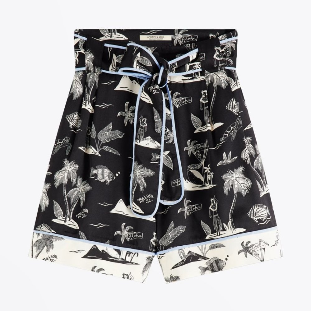 Scotch & Soda Hawaiin Printed Silk Shorts